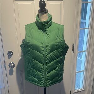 Green Puffer Vest LANDS END XL ZIP VEST NEVER WORN